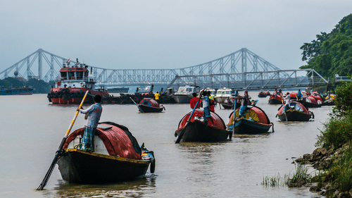 Boating near the Howrah Bridge