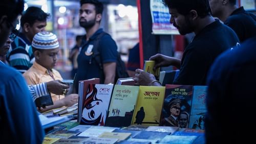 a book fair selling Bengali books 