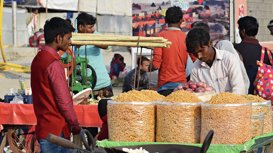 Street vendor selling namkeen