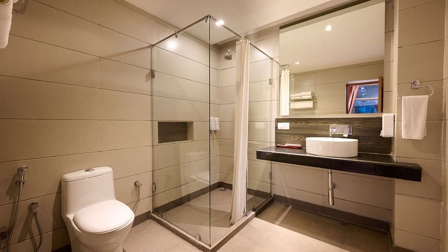 Renest Manali - Interiors of the crane cottage bathroom