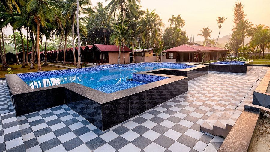 Outdoor swimming pool at Silver Sand Sea Princess Beach Resort, Port Blair