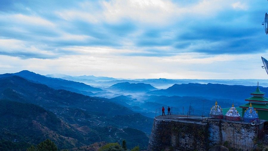 Panoramic scenery of majestic mountains surrounding The Orchid Hotel Manali