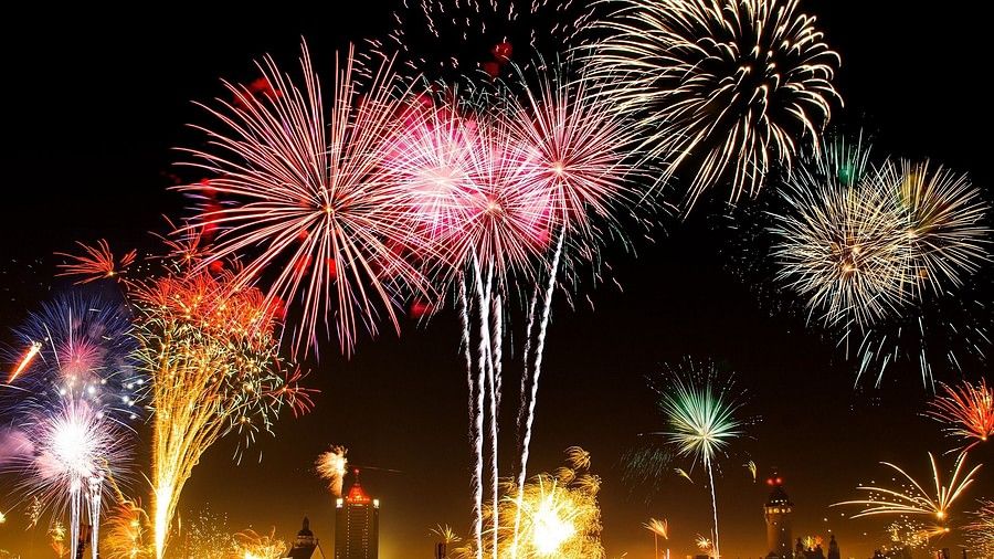 vibrant fireworks being burst to ring in the new year