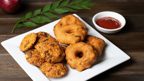 Crispy, golden fried vada