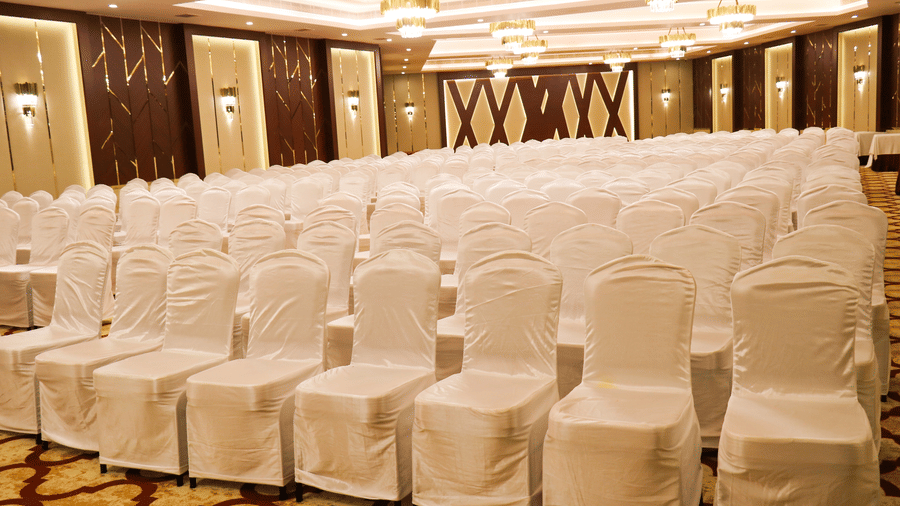 theatre style banquet hall closer view with interior 3decor