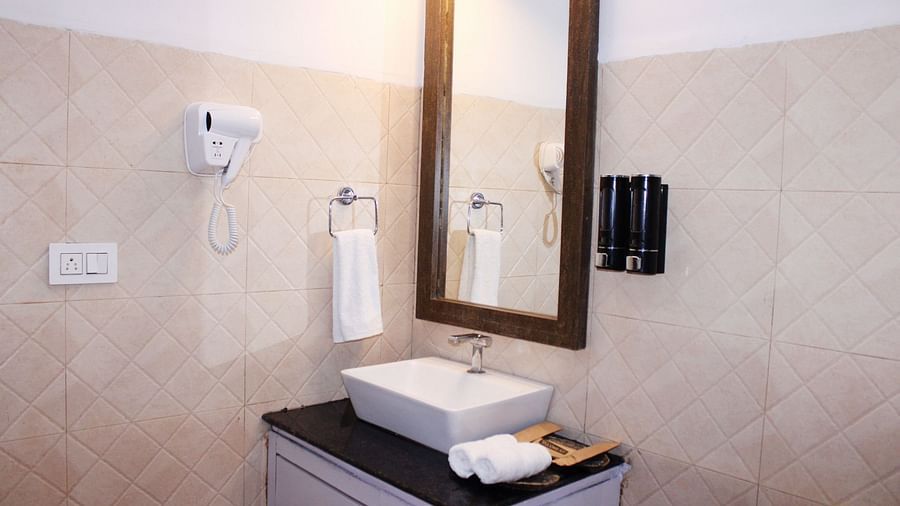 Vanity area of a Deluxe Cottage Room at Royale Amata - By the Beach.