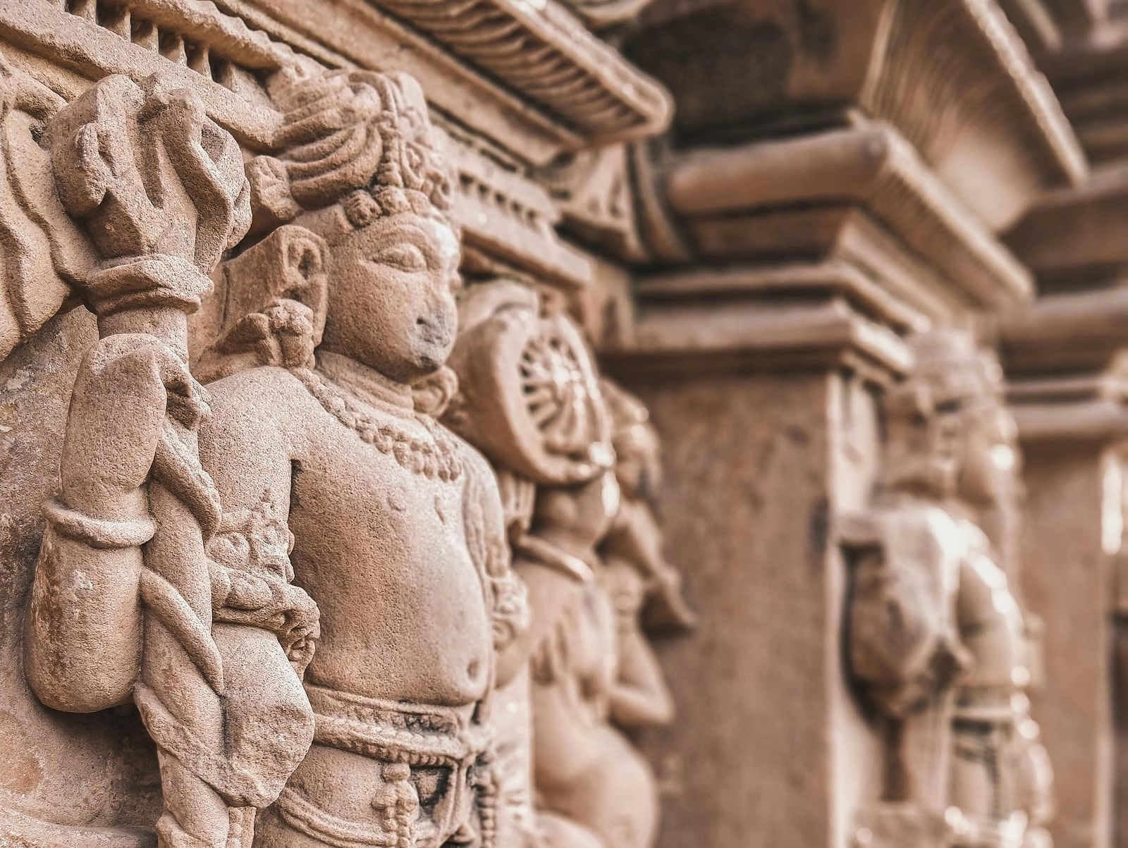  A hindu temple architecture of different hindu gods. 