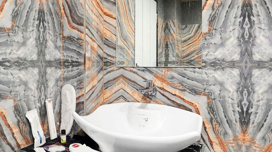Vanity area in Suite at Hotel Regal Heaven, Pune.