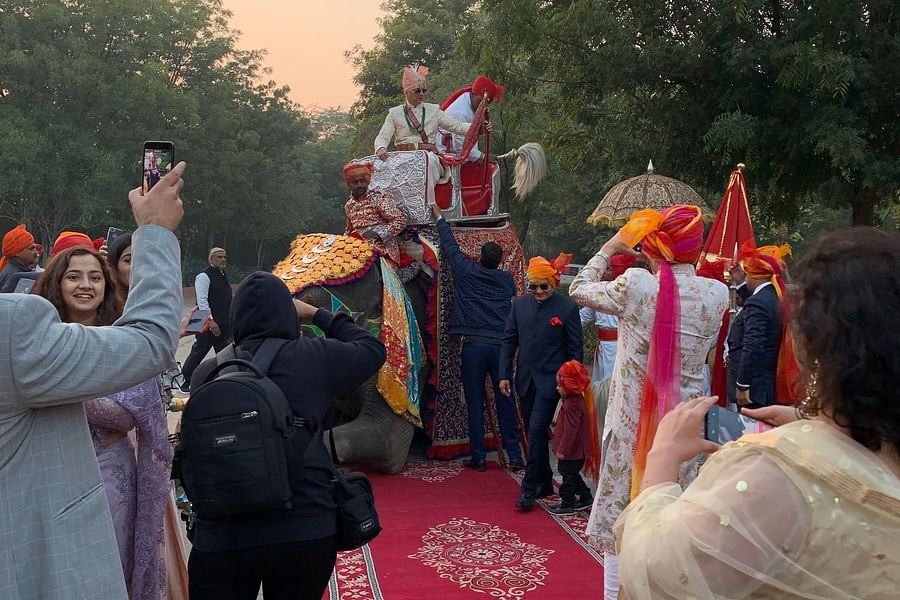 Baraat Process - Groom Arrival on elephant