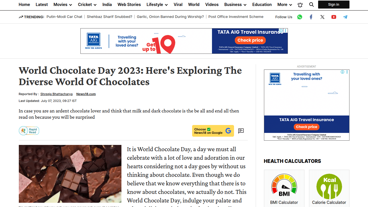World Chocolate Day 2023 feature covering celebrations and trending chocolate recipes.