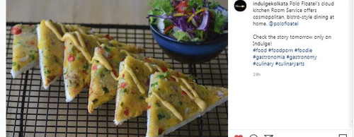 An instagram screenshot of Indulge 10th June 2021 - polo floatel kolkata