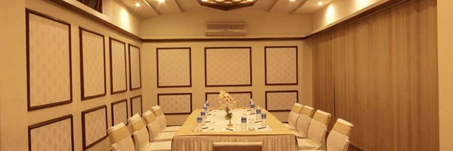 the seating area of Den Boardroom in Shillong