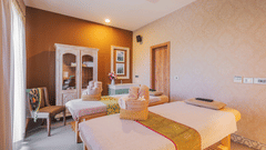 An overview of a Spa room with two massage beds inside - Karma Lakelands.