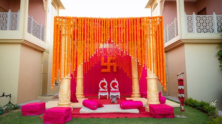 Decoration of a wedding event