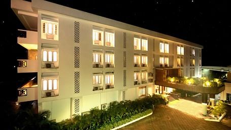 A side exterior view of the The Cindrella Hotel, Siliguri