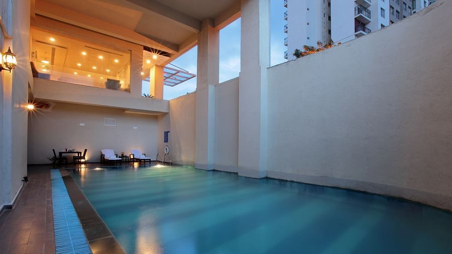 Swimming pool at Starlit Suites, Bangalore