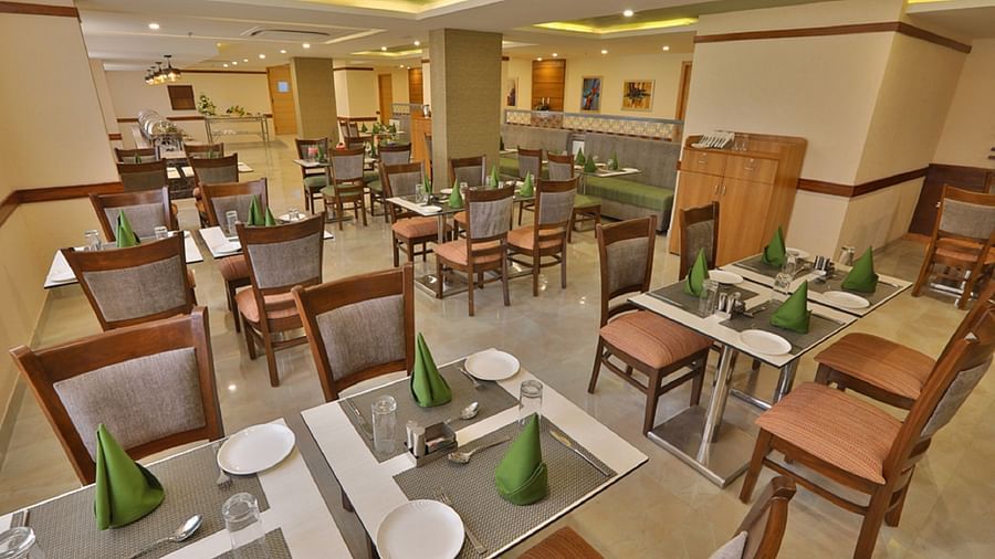 Seating arrangement inside the restaurant 1 - Starlit Suites, Neemrana