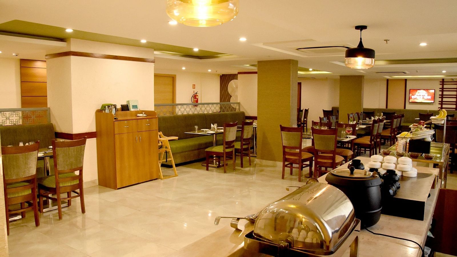 Seating arrangement inside the restaurant - Starlit Suites, Neemrana