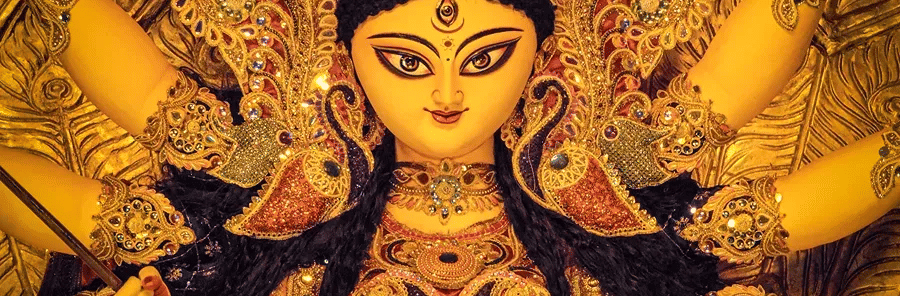 An image of kaali idol during a Durga puja