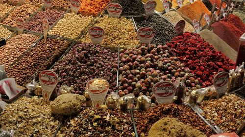 Variety of spices on display