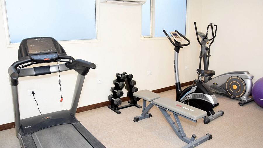 Gym equipments inside the the gymnasium - Starlit Suites, Neemrana