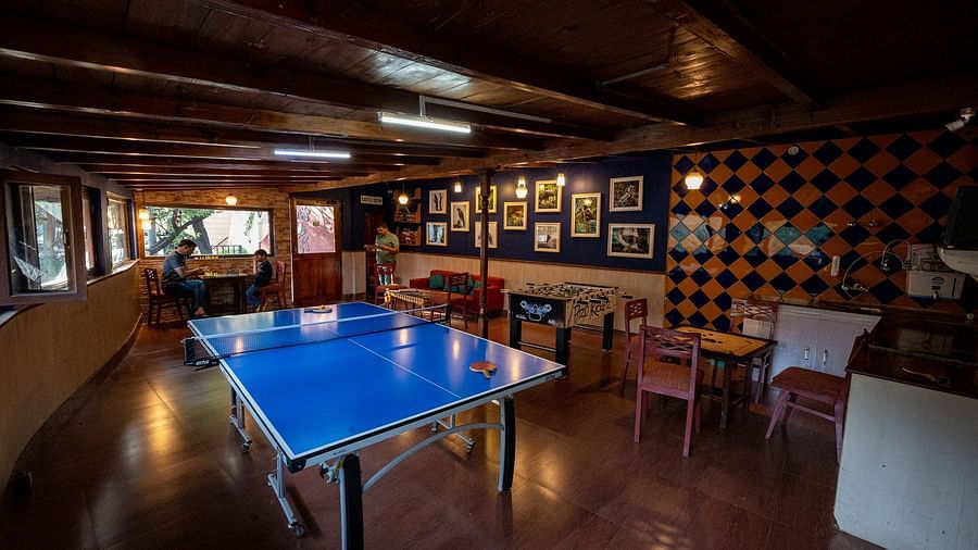 Table tennis table in the indoor games area at The Pavilion, Nainital
