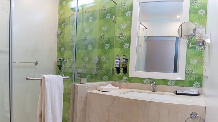 View of the sink at the Washroom of Premier Room Bathroom at Kyriad Prestige Calangute, Goa