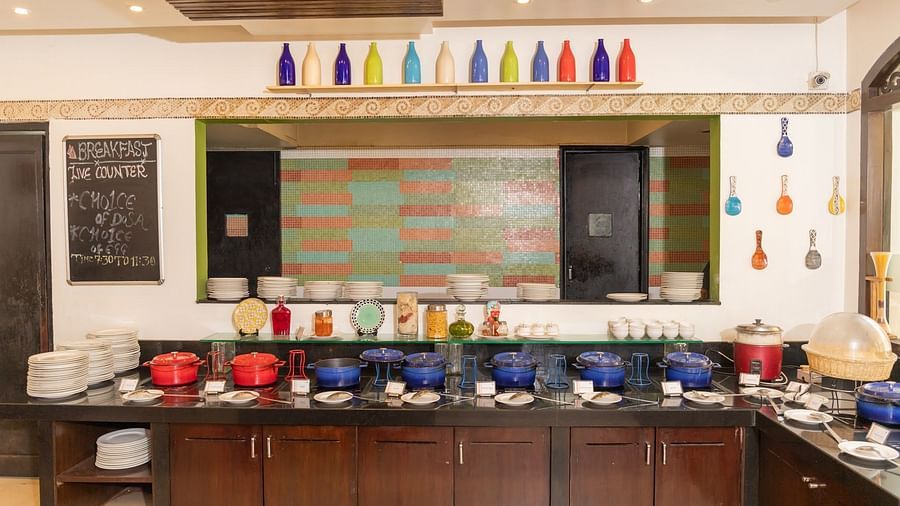 Decorated buffet at Kyriad Prestige Calangute, Goa