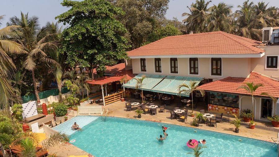 Top view of the pool at  Kyriad Prestige Calangute, Goa