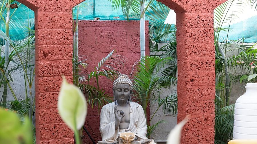 A statue of Buddha at Kyriad Prestige Calangute, Goa