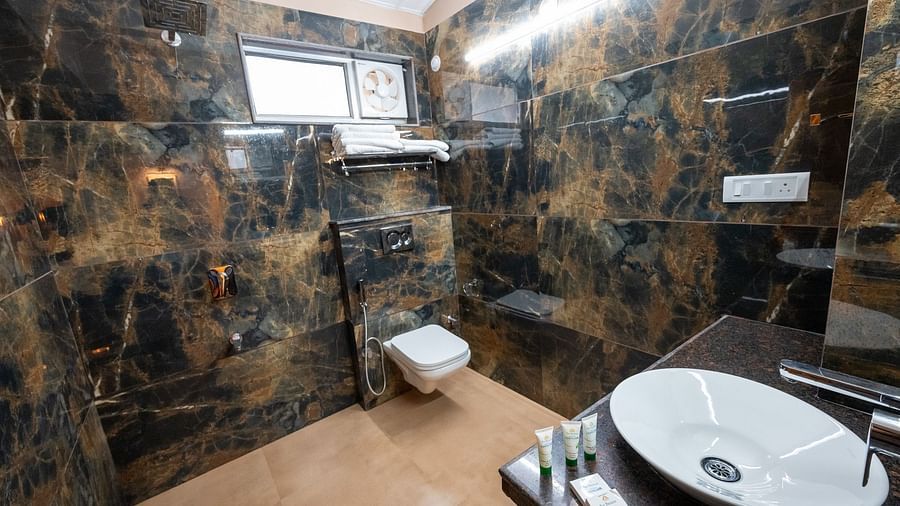 Washroom with a sink at The Pavilion, Nainital
