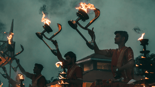 people performing holy rituals