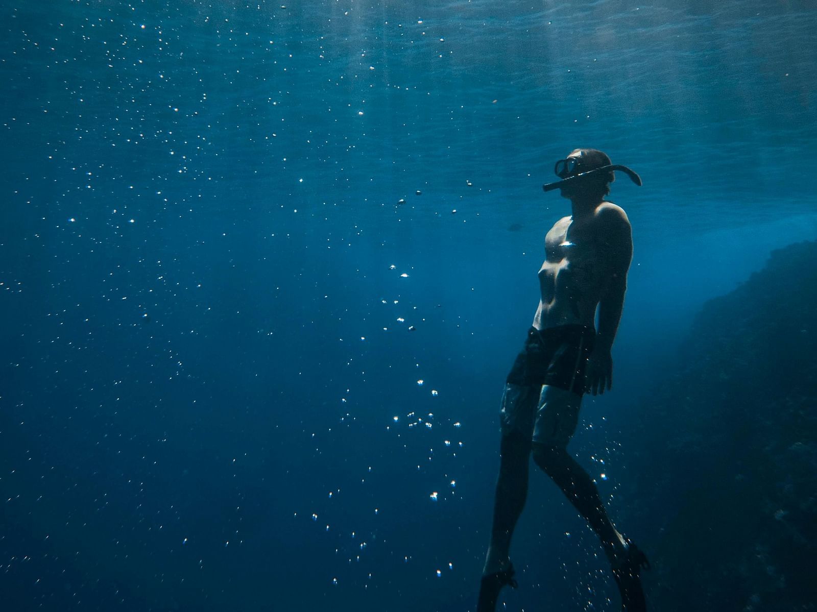 Scuba diving under the ocean