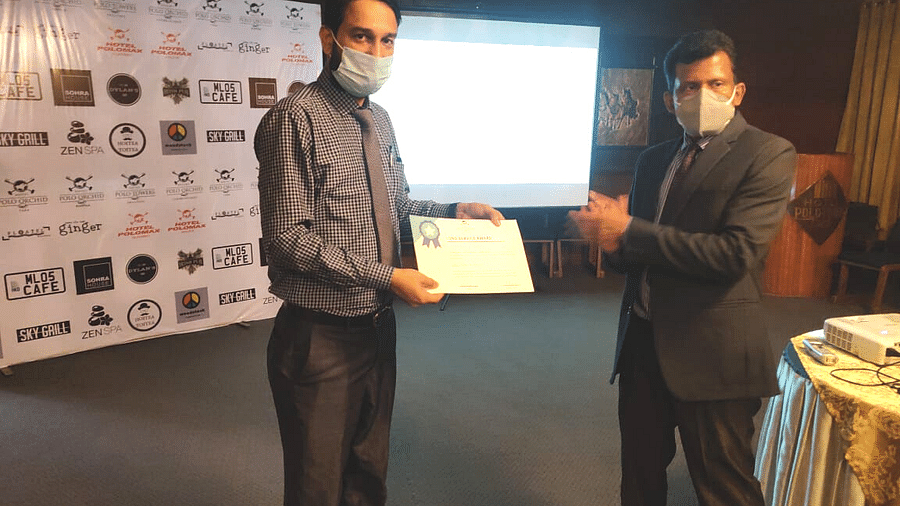 person receiving an award 48