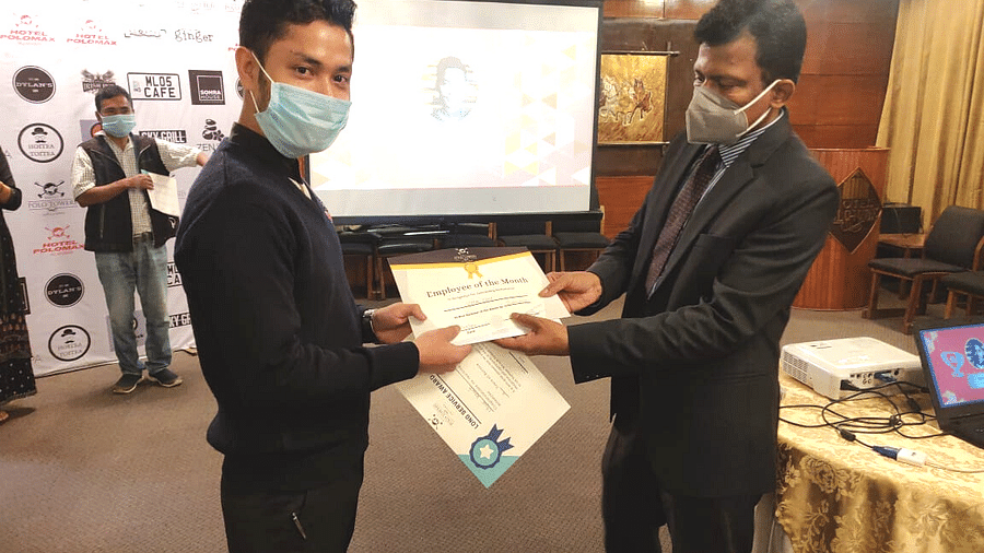 person receiving an award 984