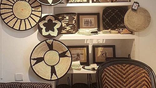 A shop displaying locally produced arts and crafts