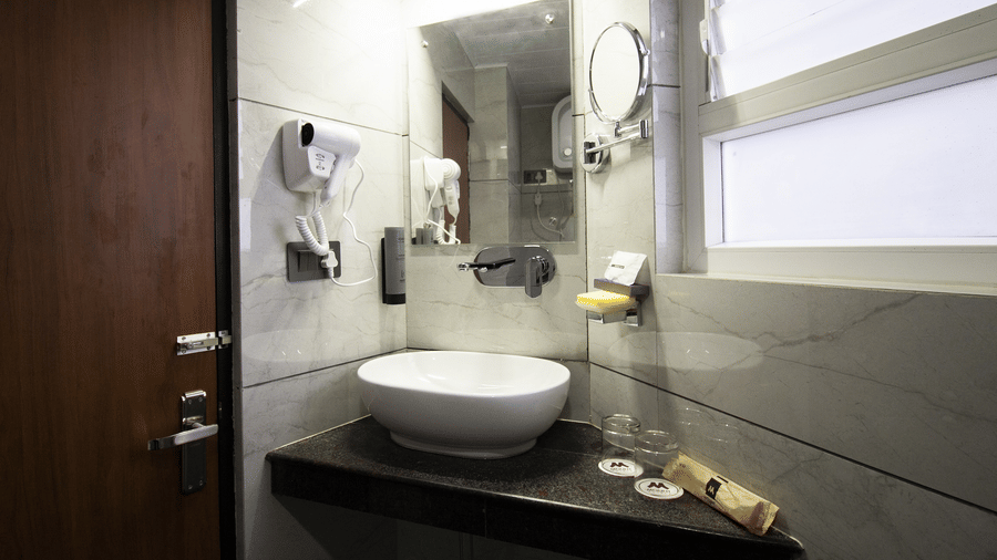 Suite With Balcony room washroom at Mount Lungta Boutique Hotel & Spa