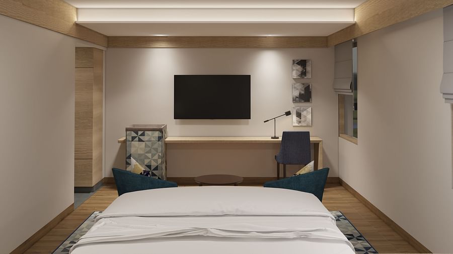 Interiors of the bedroom with double bedding 1 - O by Tamara, Coimbatore