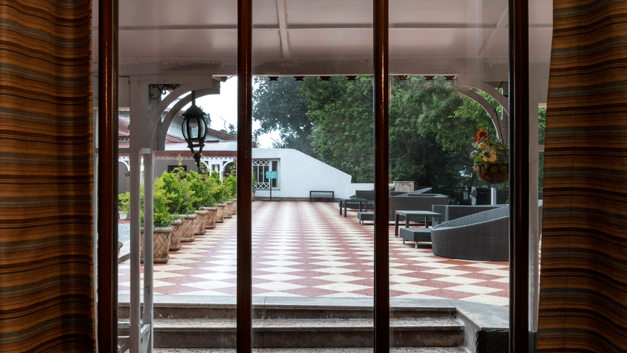 outside view from the window of the Club Room at The Claridges Nabha Residence