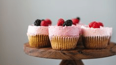 4 cupcakes kept on display 2