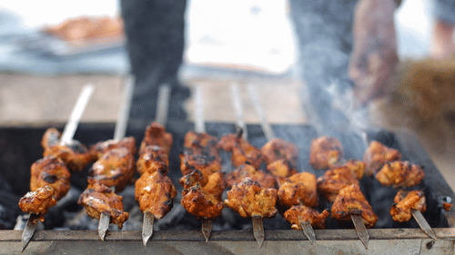 Heritage Village Resorts Spa Manesar - image of kebab on grill