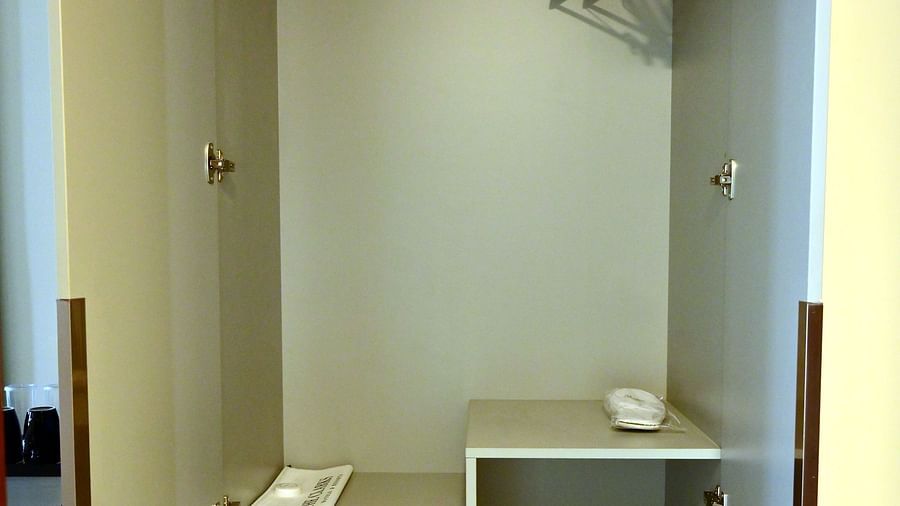 Open wardrobe with hangers - Clarks Inn Express, KRS Road, Mysore