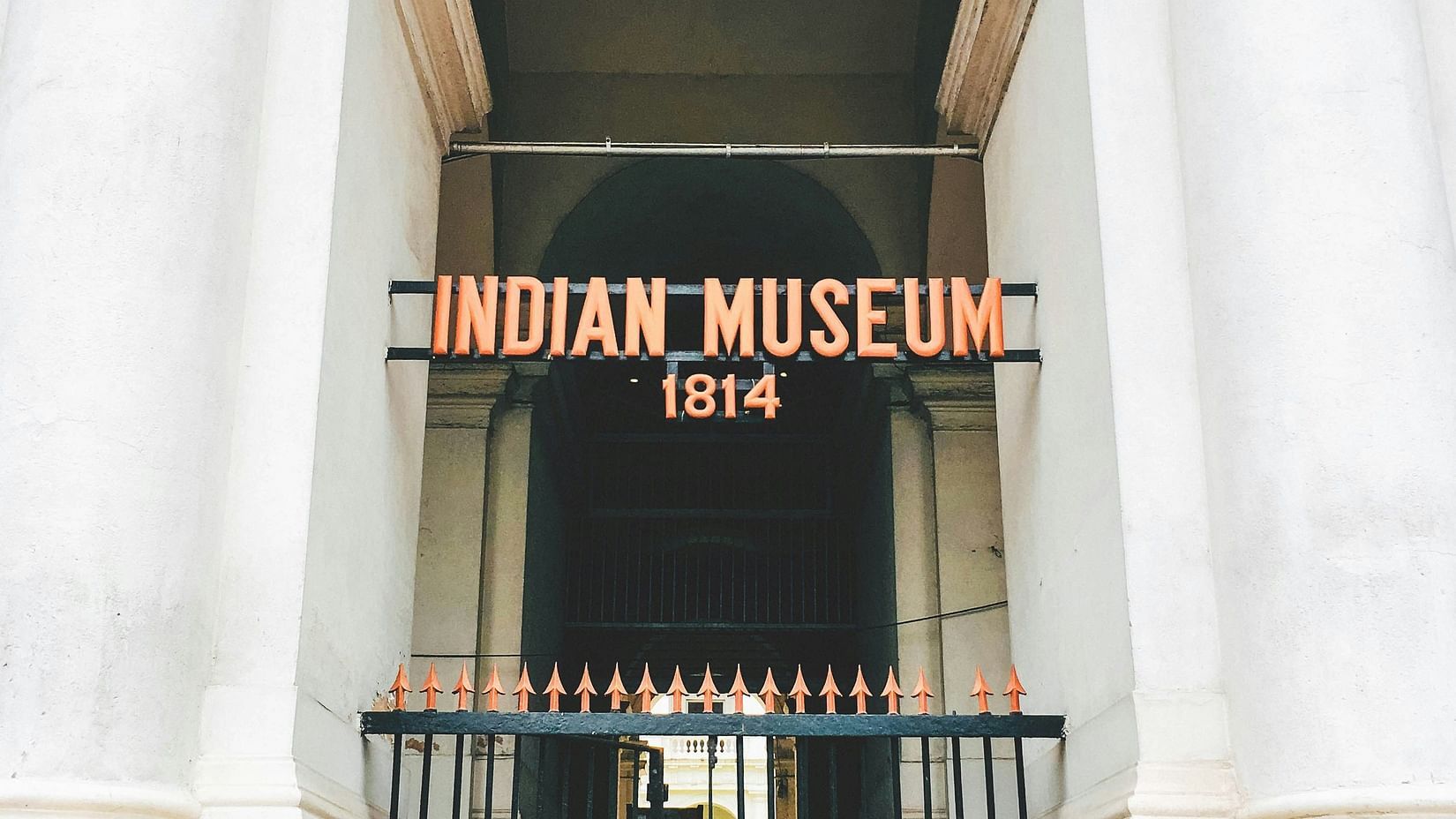 facade image of the Indian Museum in Kolkata with the signage reading Indian Museum