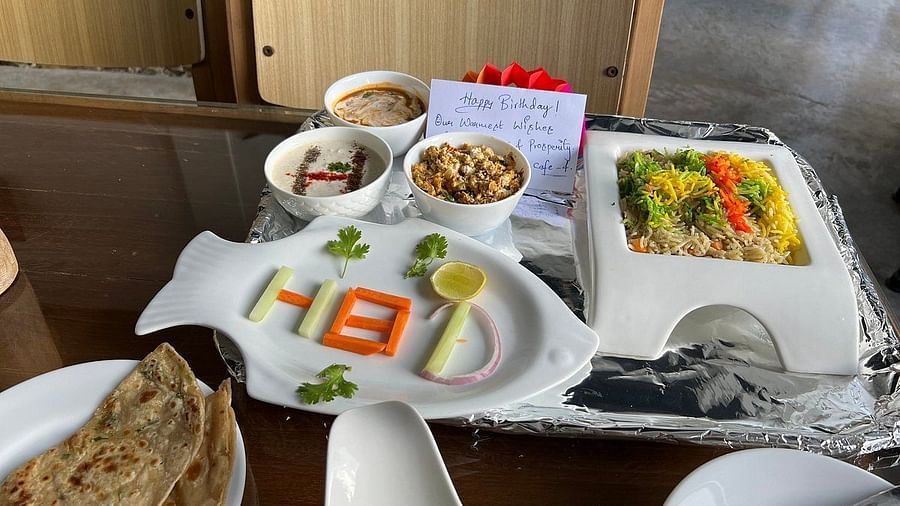 Food served in multiple dishes on the table | Matsya Island Retreat