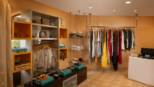 An overview of the boutique shop with clothes and other ornaments in view - Kenilworth resort & spa, goa