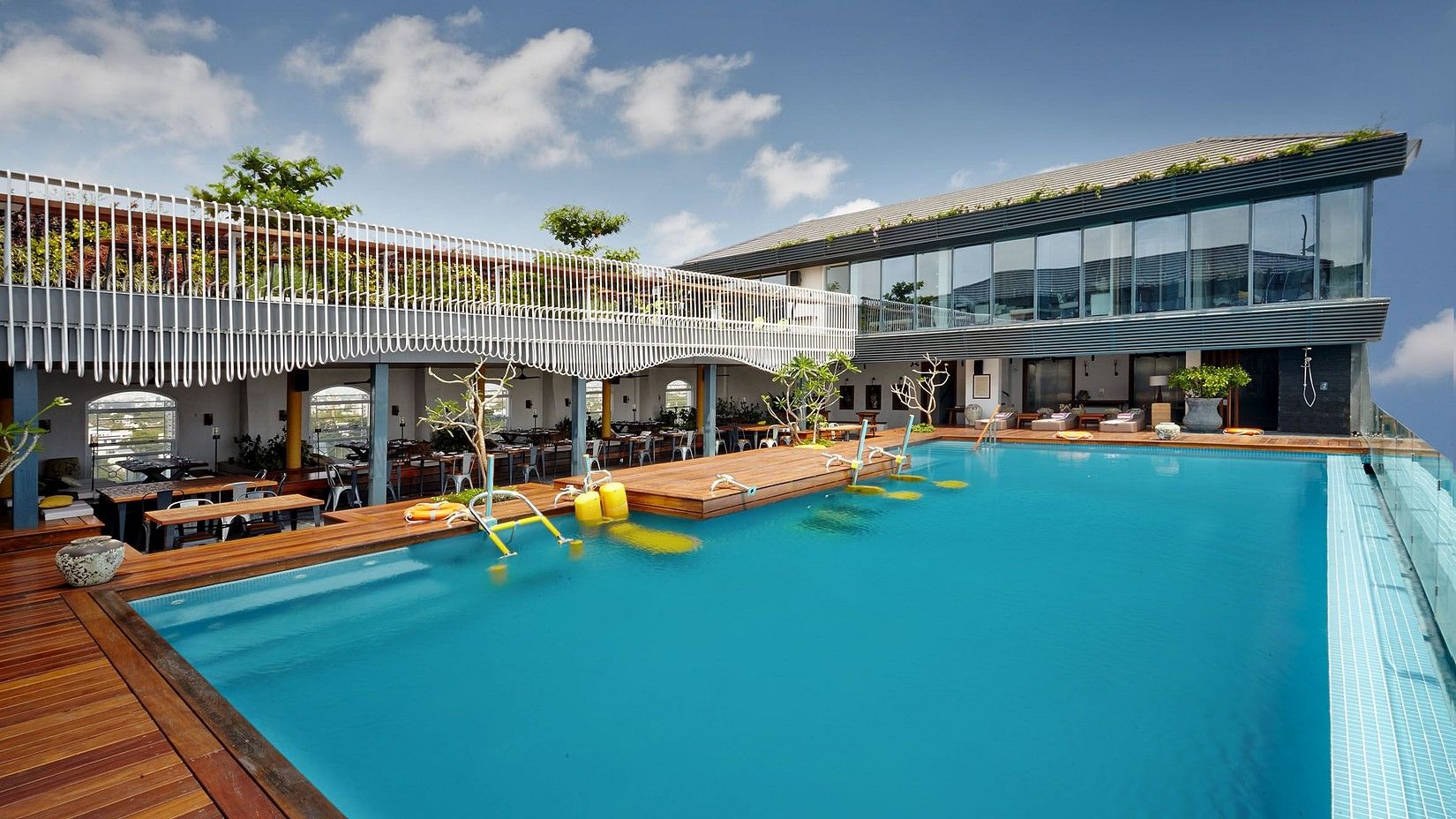View of pool at one of the best hotels near Chennai Central Railway Station