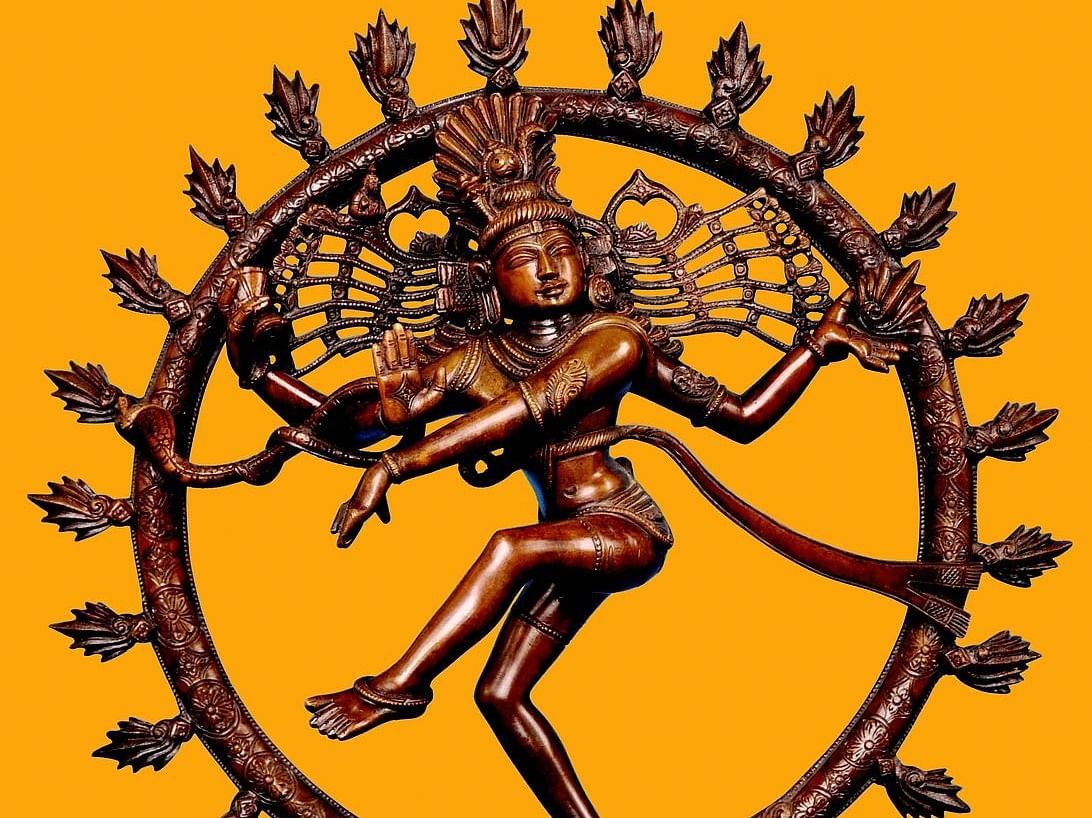  A bronze statue of lord Shiva dancing
