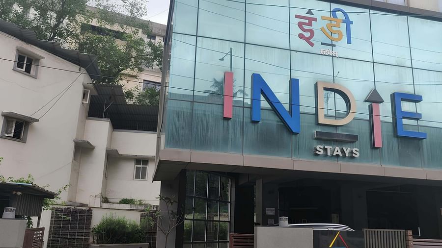 A detailed close-up of the entrance showcasing the name Indie Stays prominently.