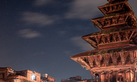 A picture of a monastery and few other buildings | Kavya Resort and Spa, Nagarkot