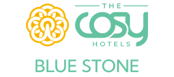 Hotel Bluestone (Nehru Place) by The Cosy Hotels New Delhi Horizontal Logo Lockup - Blue Stone